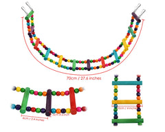 DS Distinctive Style parrot-swing-bridge vivid colors encourage active play.