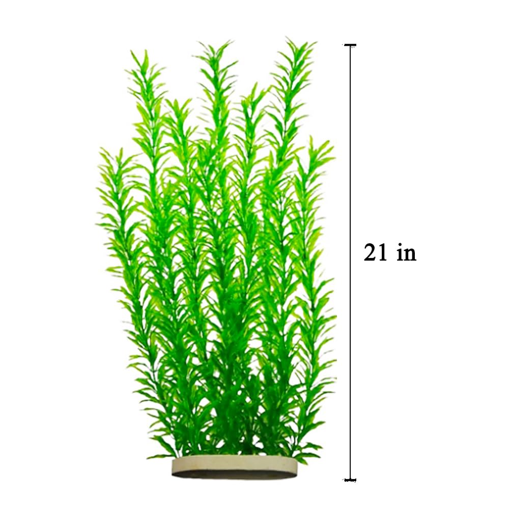 DSkoiph 21-inch aquarium plants center view enhances tank ambiance with tall greenery.