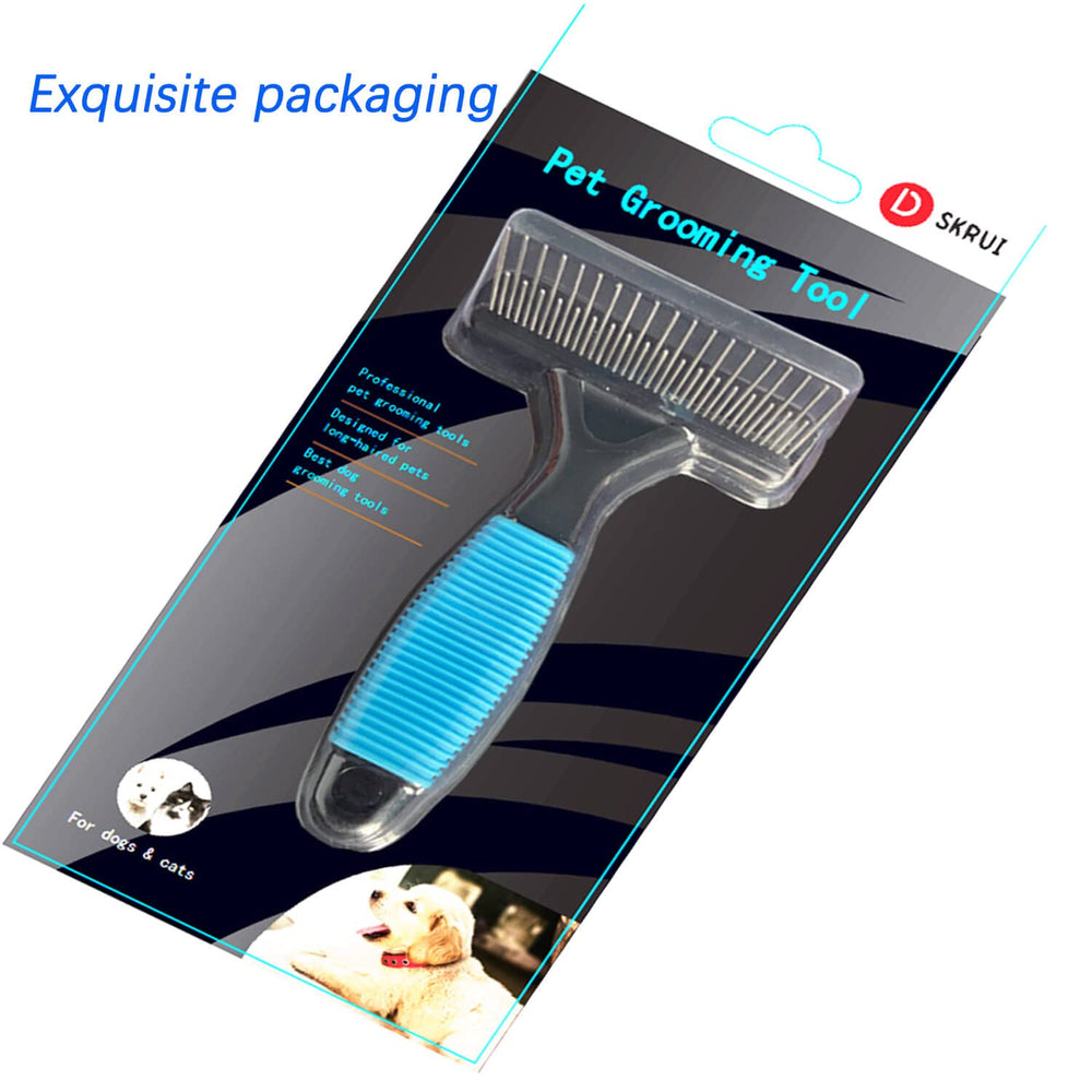 DSKRUI undercoat rake tangles and mats removal in action for easier grooming.