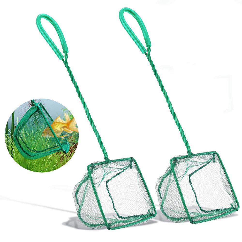 DSSPORT aquarium fish net front view in pine green for gentle catches.