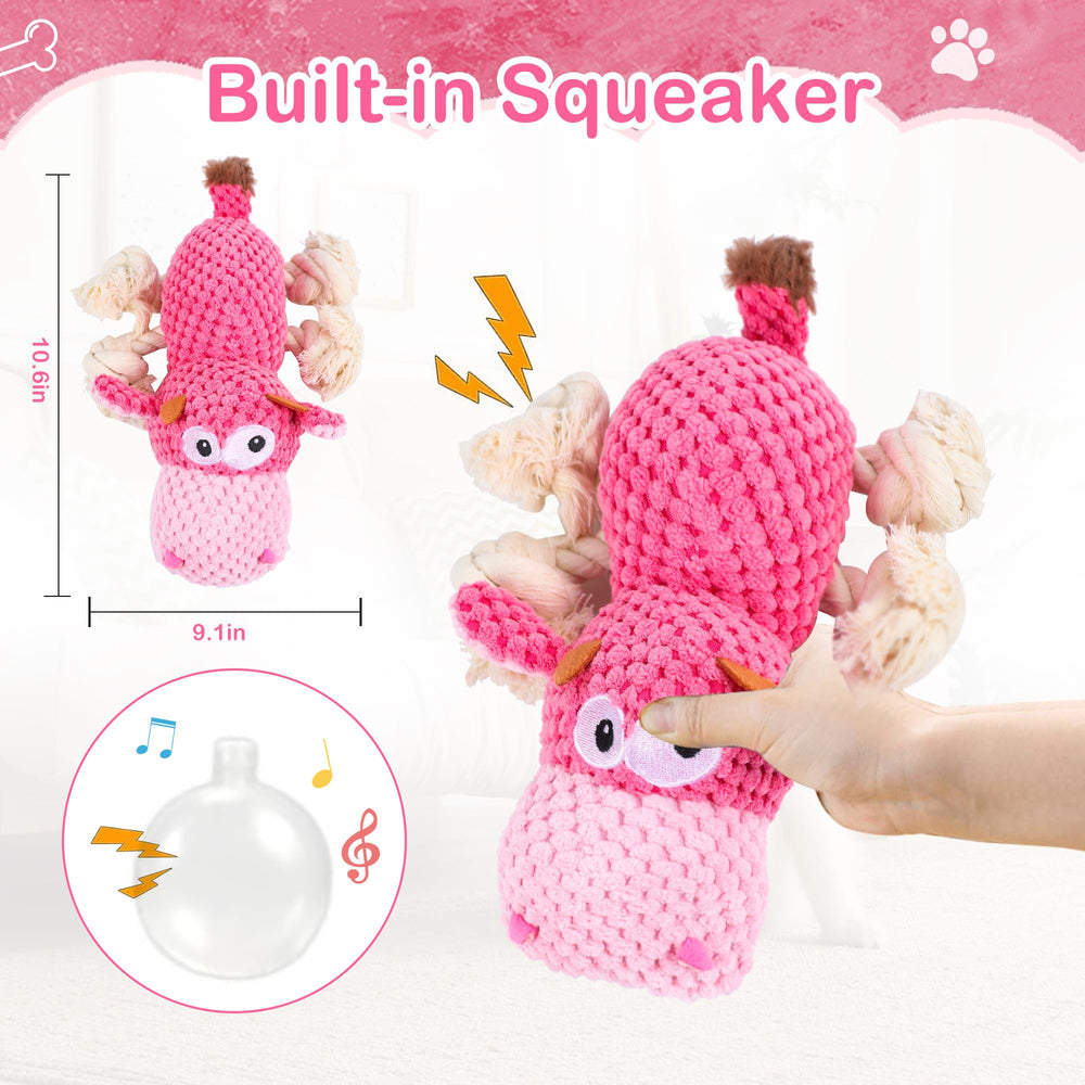 DSUMD dog squeak toy crinkle-inside offers audible and tactile stimulation.