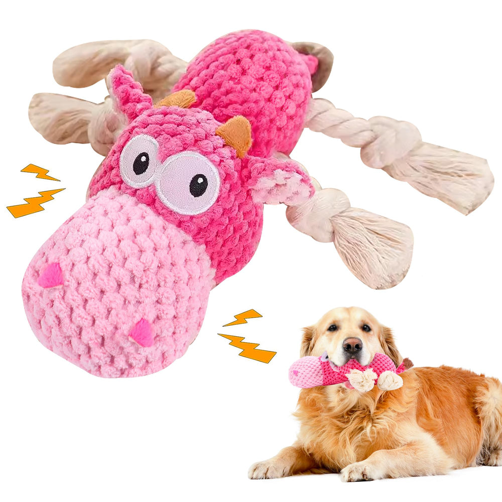 DSUMD dog squeak toy hippo prompts interactive play and durable chewing.