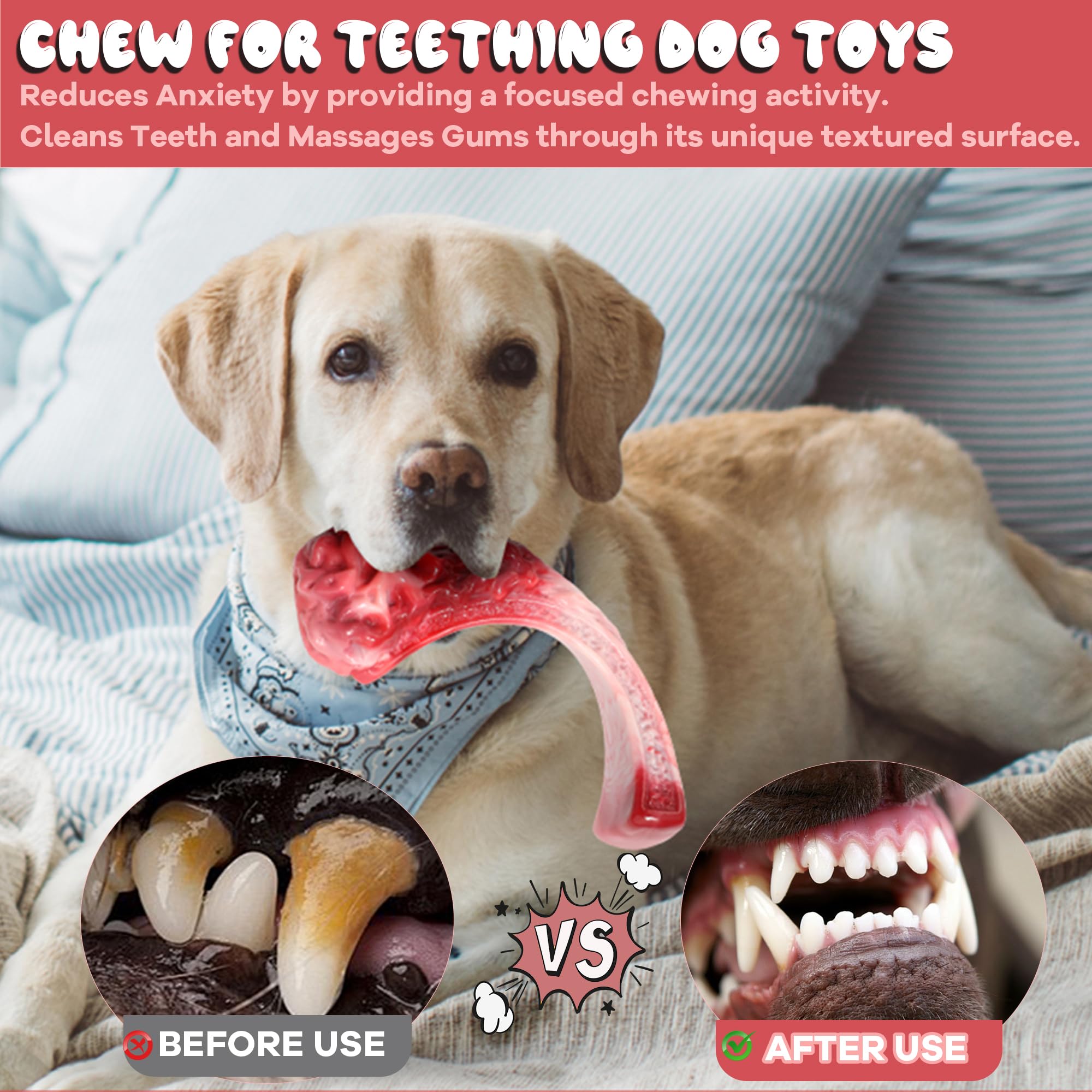 DSUMD grooved-surface chew is great for stuffing treats like peanut butter.