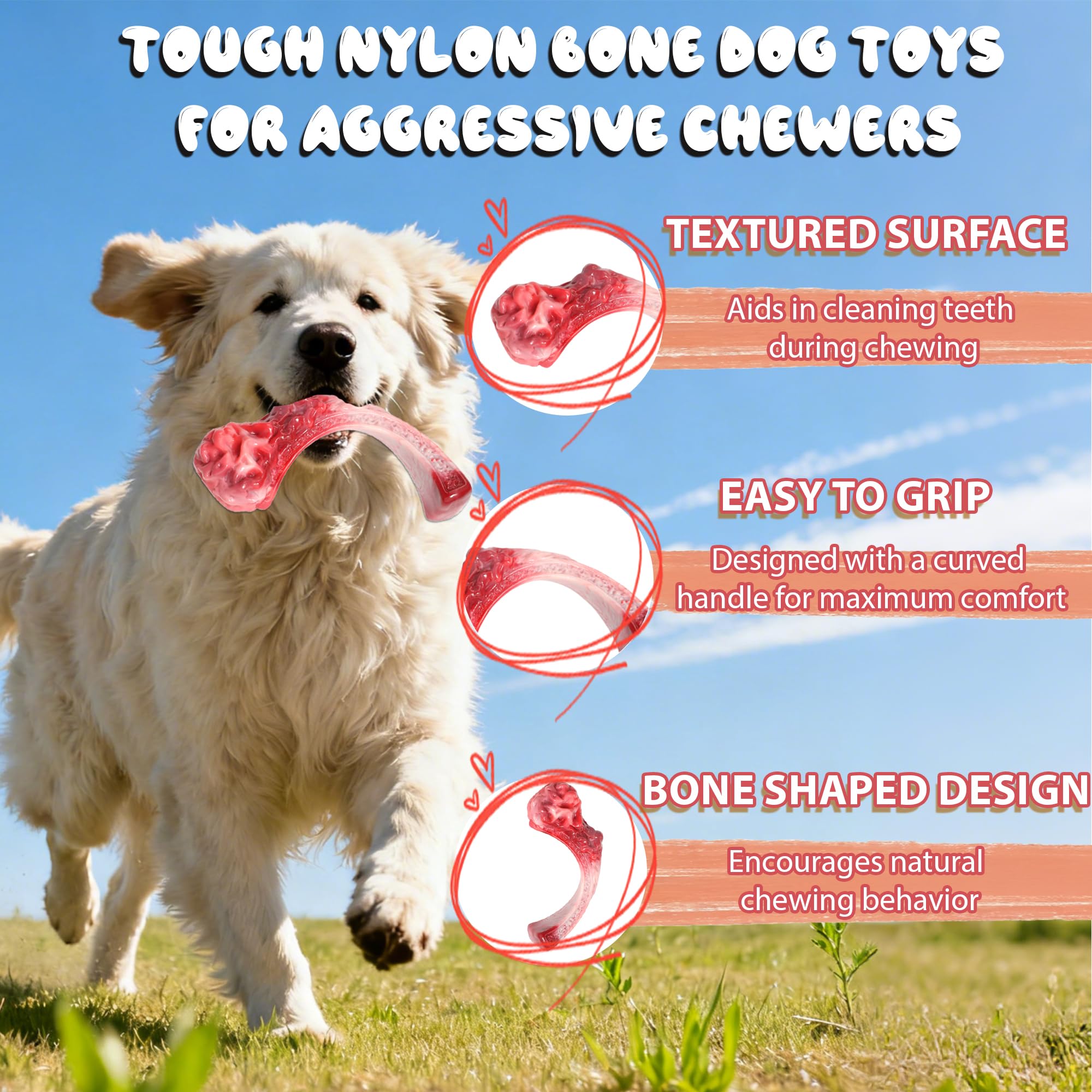 DSUMD textured dental chew features a grooved surface for gum massage.