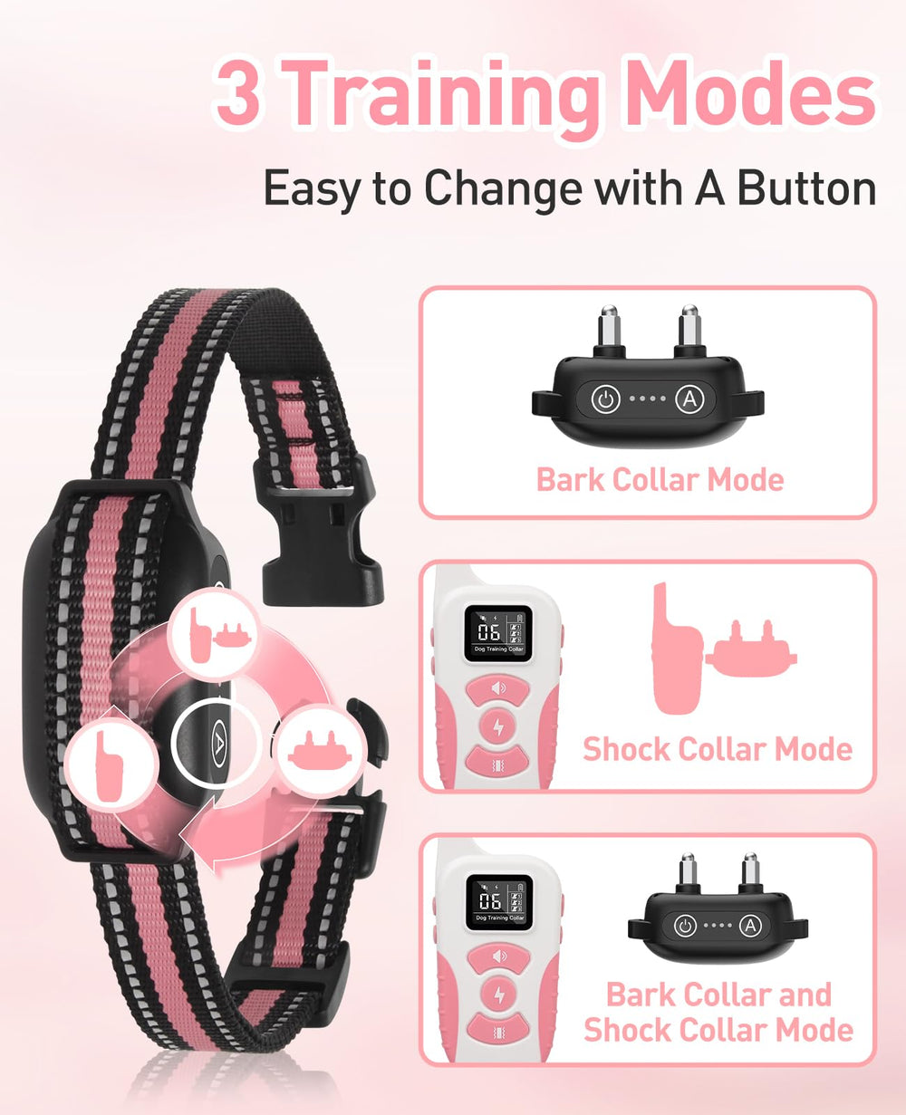 DTCollar 2-in-1 bark and shock collar in use for versatile training