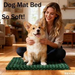 DTKIUSDKR dog crate bed pad reversible-design view highlights dual-sided warmth and breathable fabric.