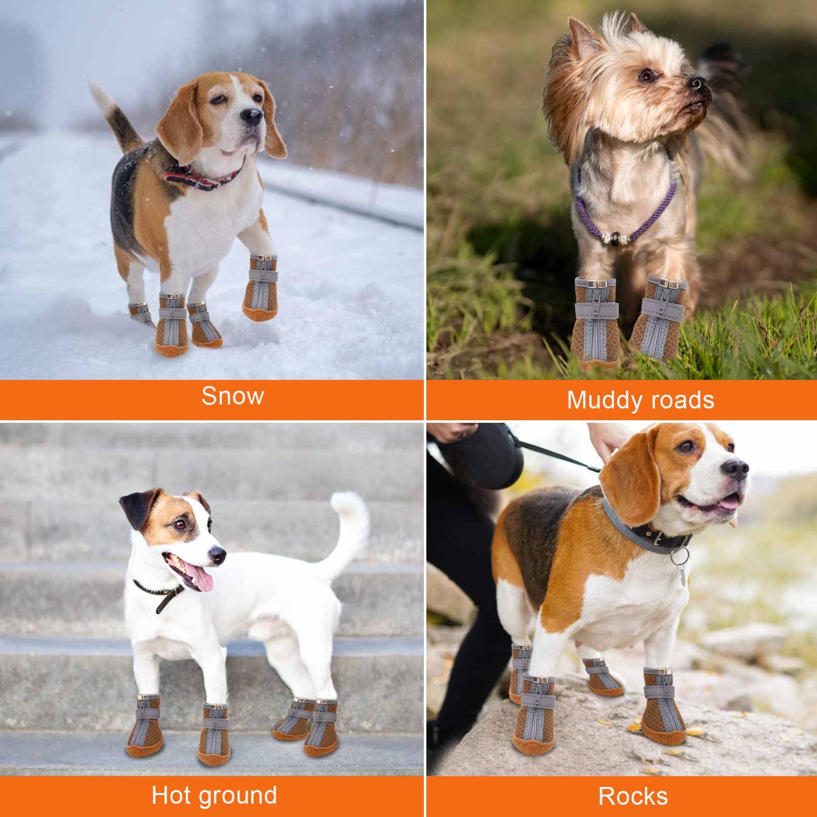 DTYXPET outdoor-hiking dog-shoes waterproof for wet trails and muddy paths.