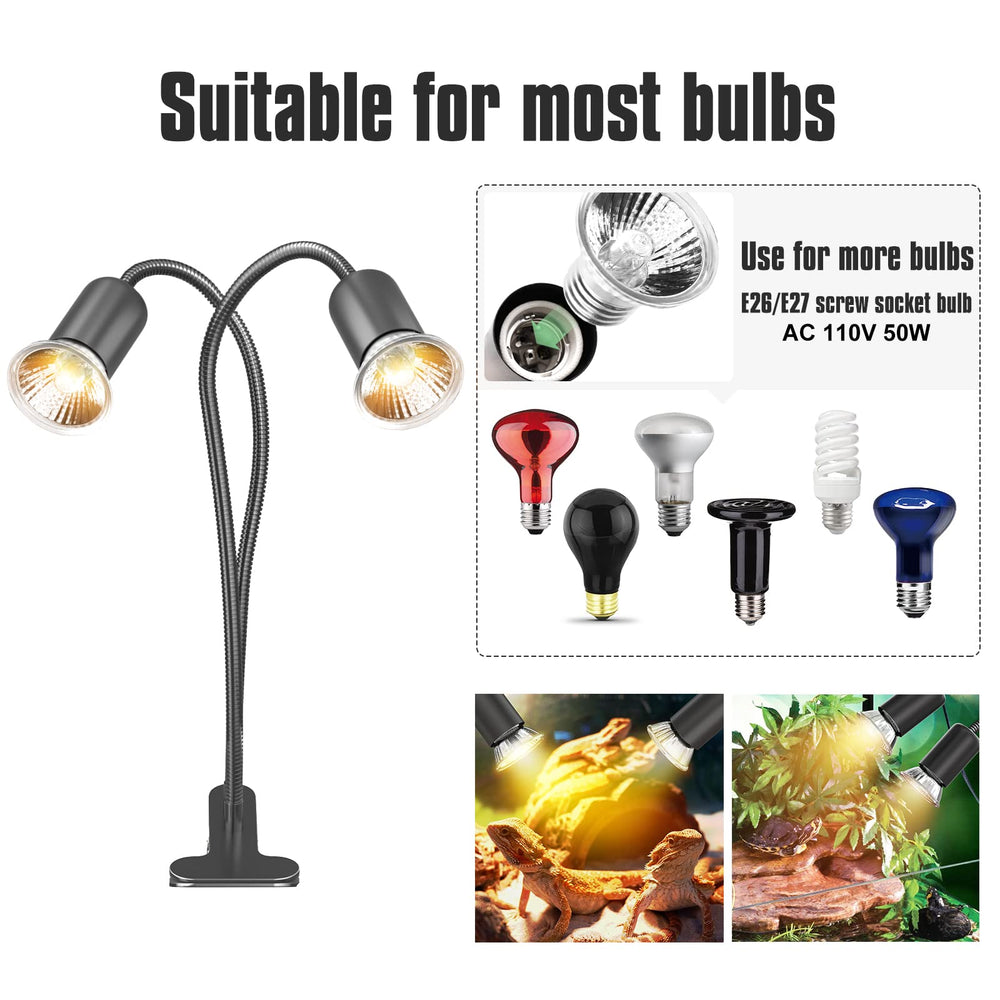 DTZY sturdy metal clips secure the lamp in terrarium