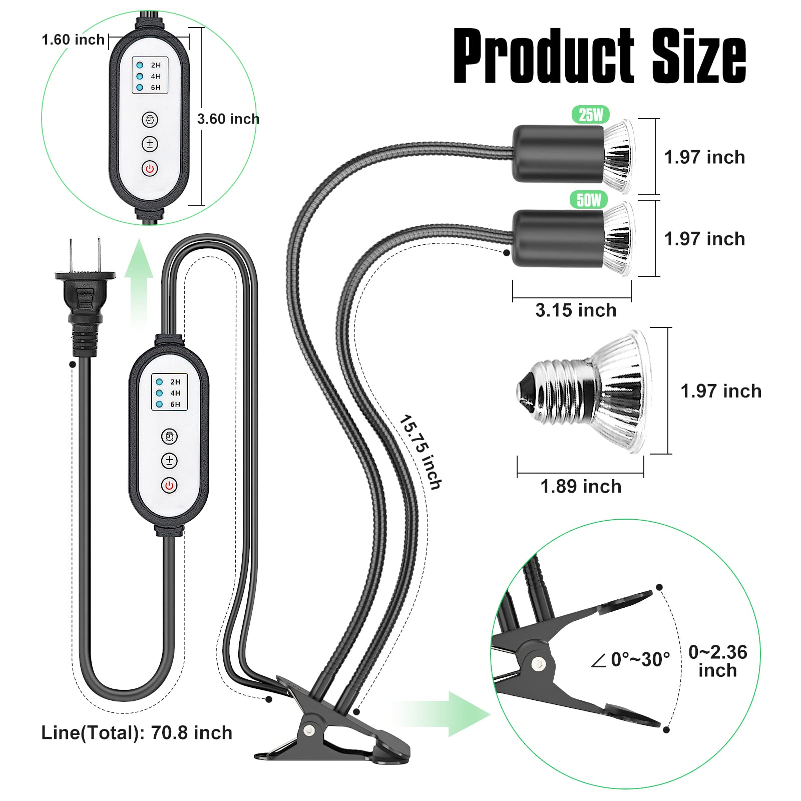 DTZY wide heat coverage suitable for larger terrarium areas