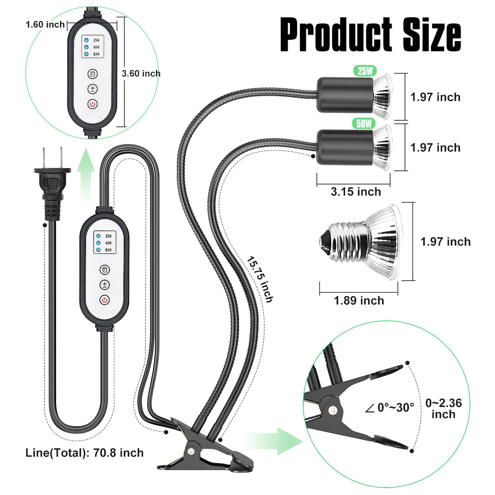 DTZY wide heat coverage suitable for larger terrarium areas