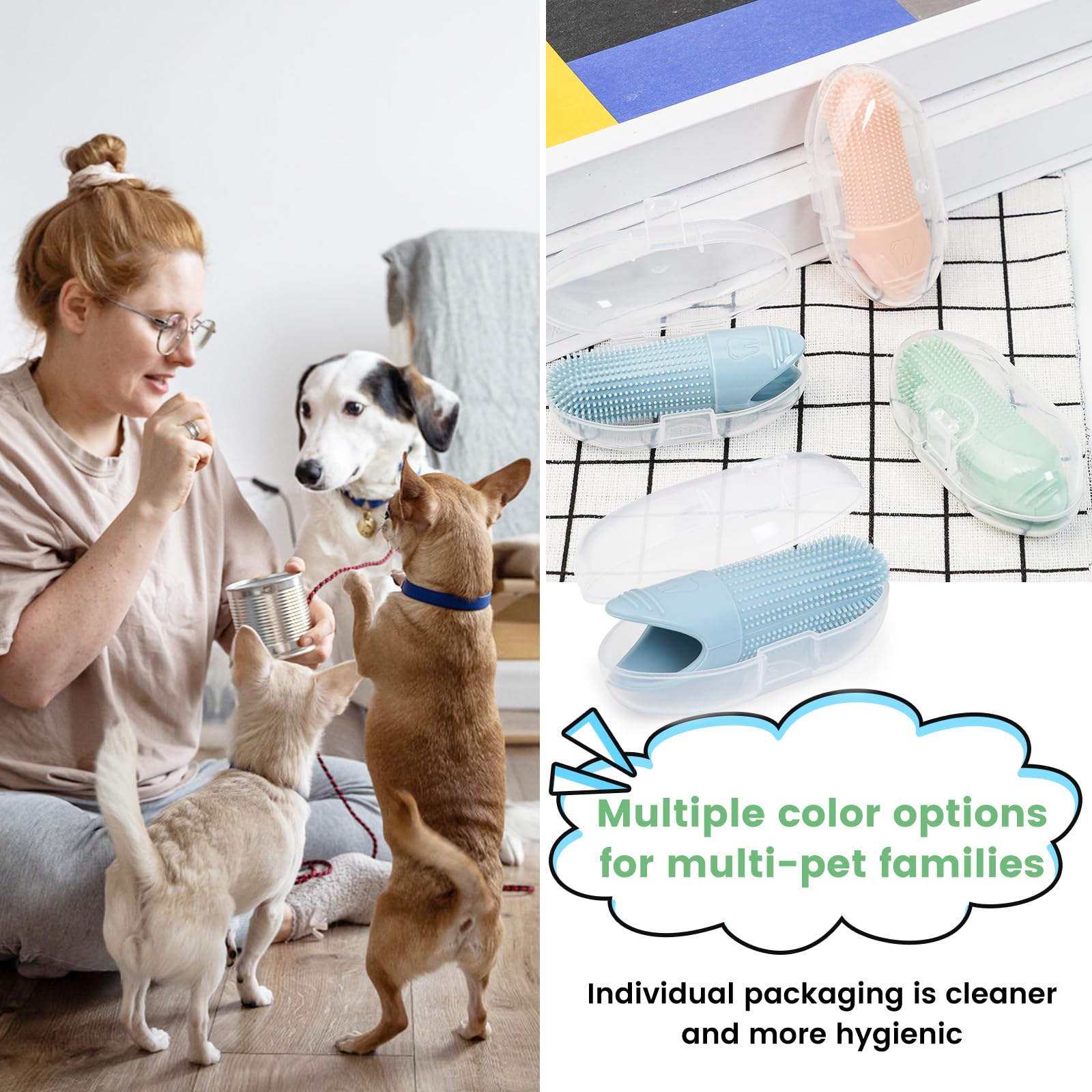 Duckart compact portable toothbrush suits various pet sizes