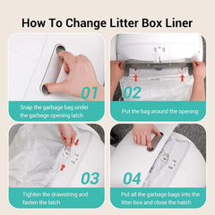 DuckSky drawstring waste bags close-up shows secure seal for mess-free disposal.