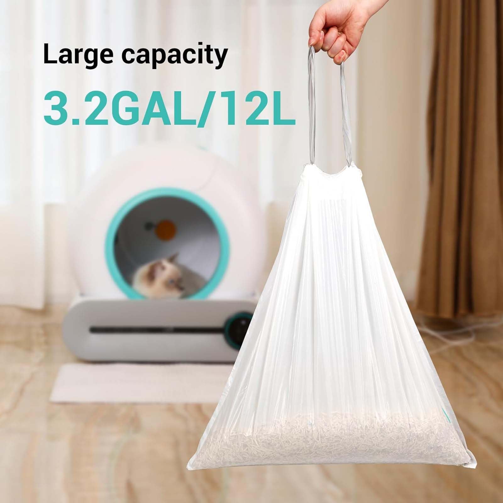 DuckSky four-roll pack of waste bags for quick replacements in robot litter box.