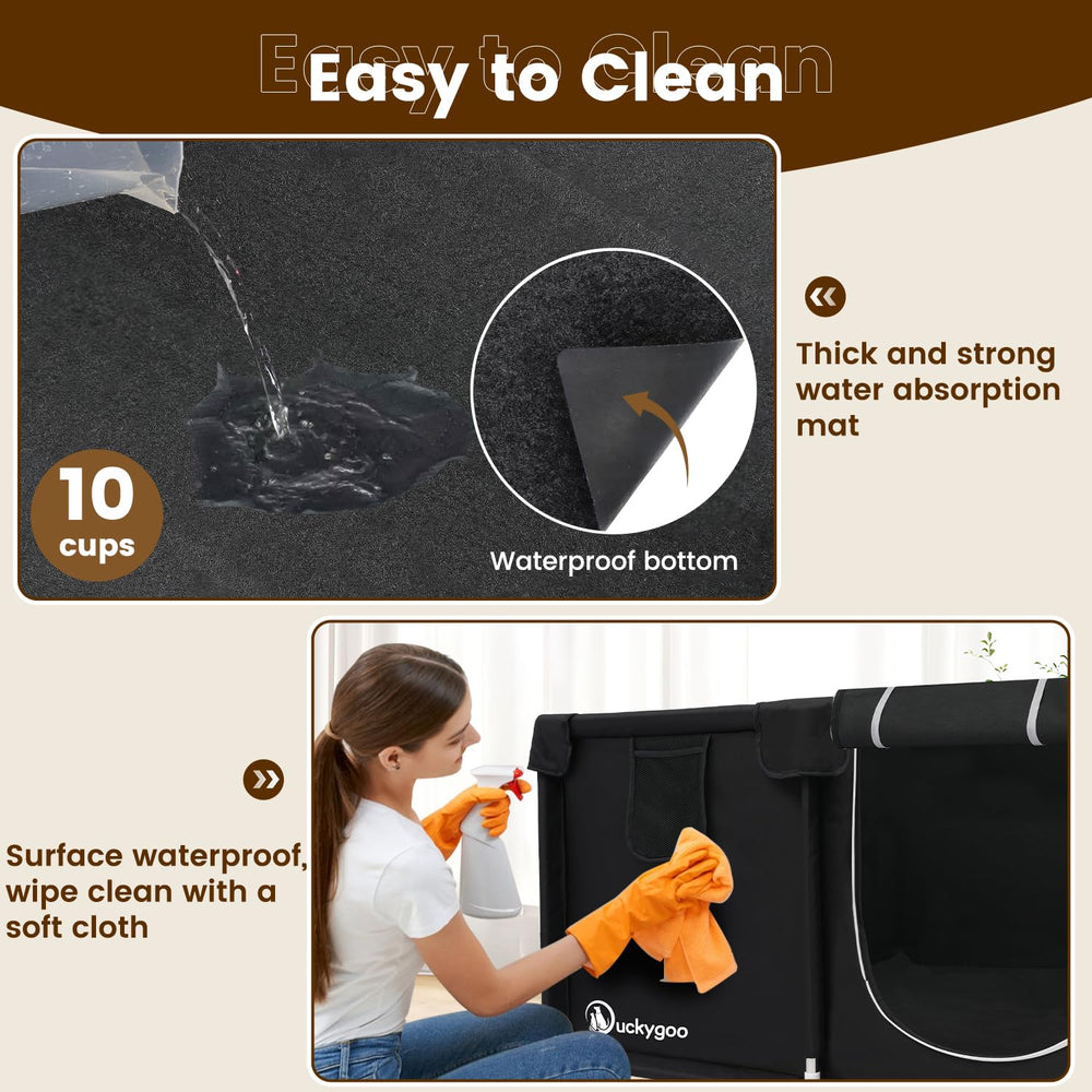 Duckygoo whelping box 600D Oxford fabric resists tearing for long lasting use
