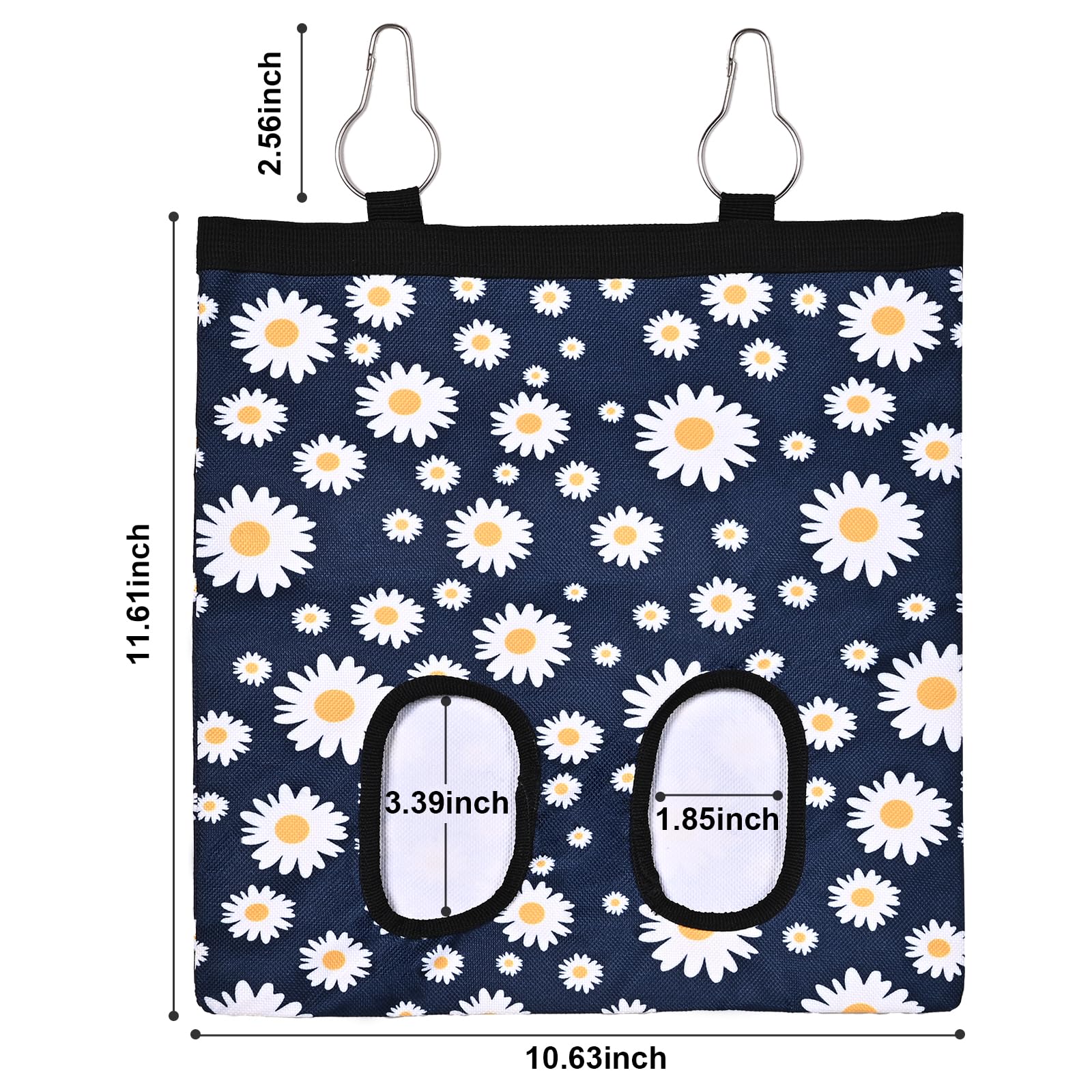 Ducyak Upgraded Rabbits Hay Feeder blue daisy side hanging view saves space