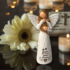 DUDULOVY cat bereavement angel detail highlights handcrafted artistry for respectful pet loss tribute.