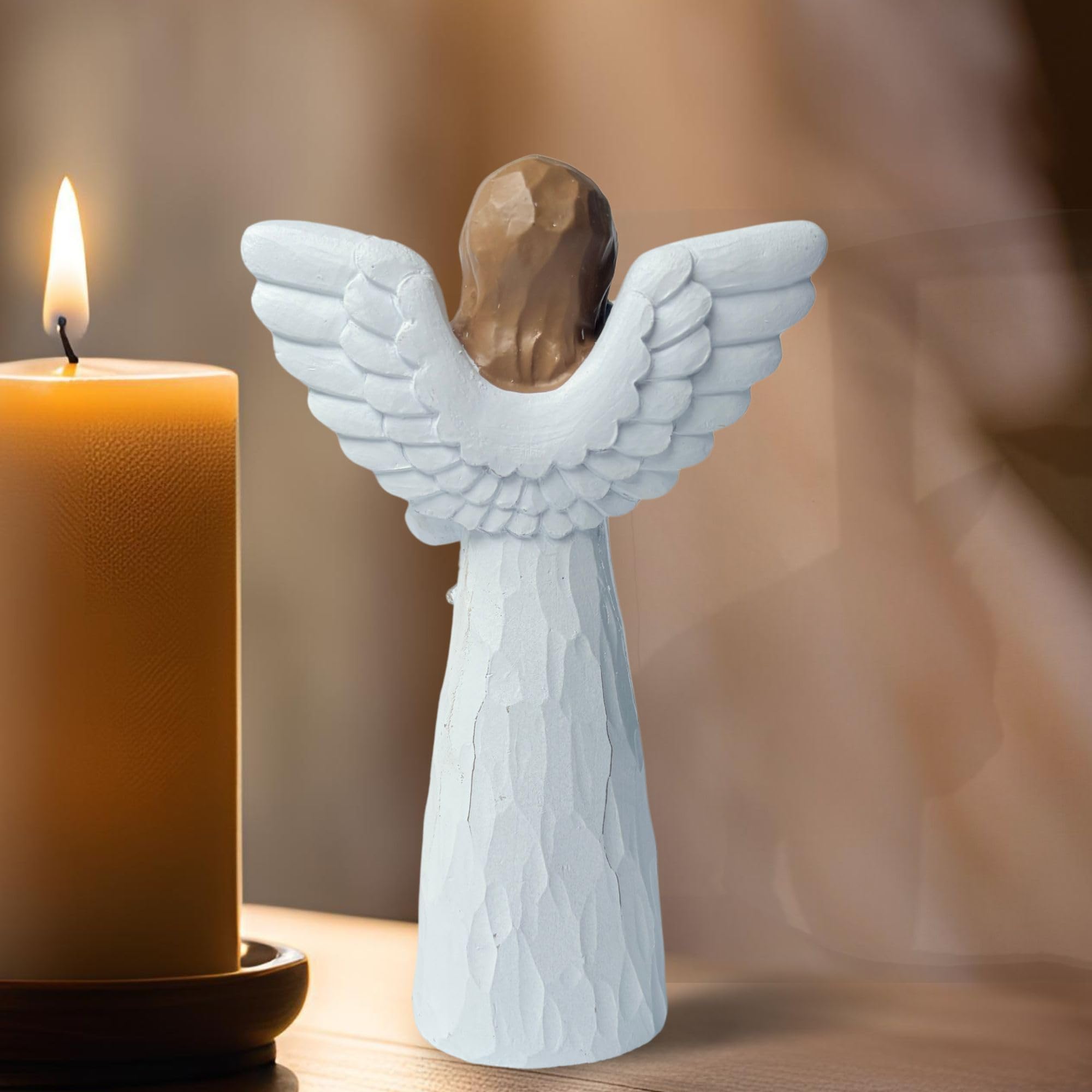 DUDULOVY hand-painted angel figure captures emotion with intricate detailing.