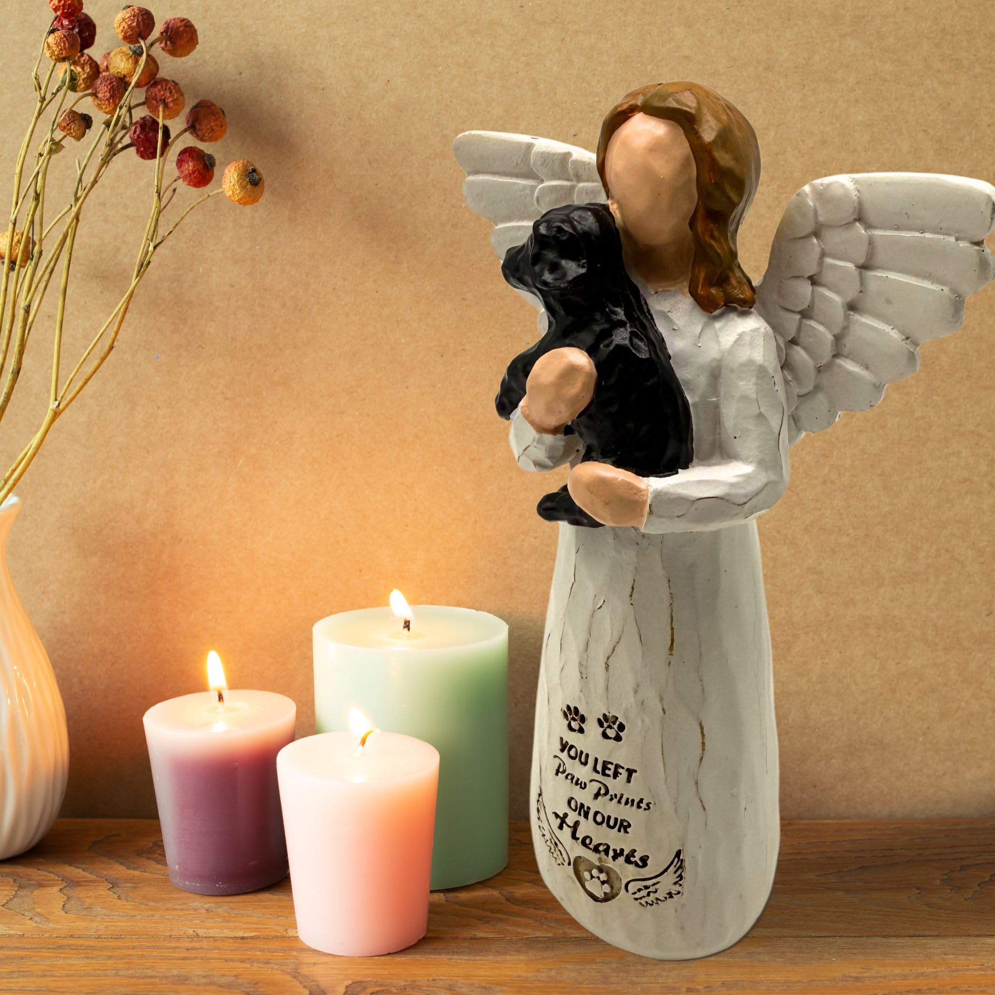 DUDULOVY polyester-resin dog memorial figure enhances timeless tribute and display