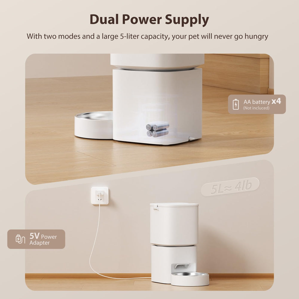 DUDUPET detachable hopper and bowl simplify cleaning.