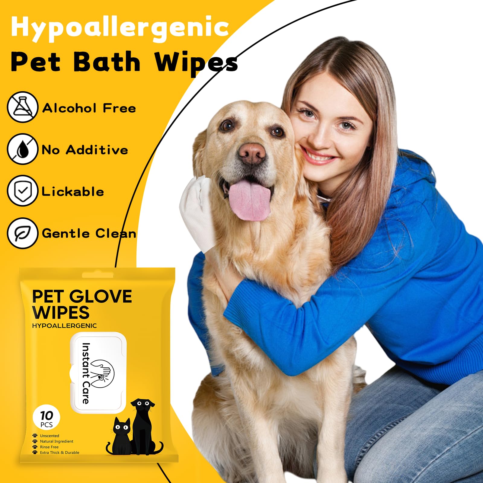 Due Felice wipes used on a cat’s face for gentle cleansing and deodorizing.