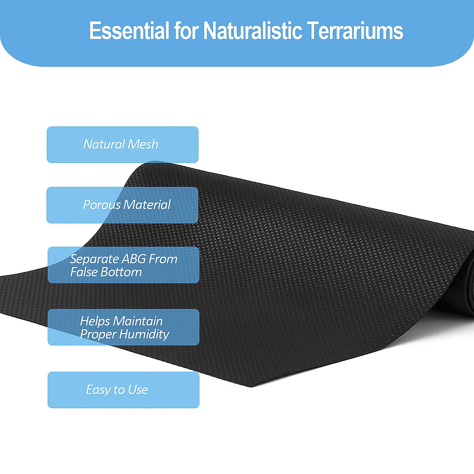 Duedusto barrier for bioactive enclosures supports substrate separation and clean drainage.