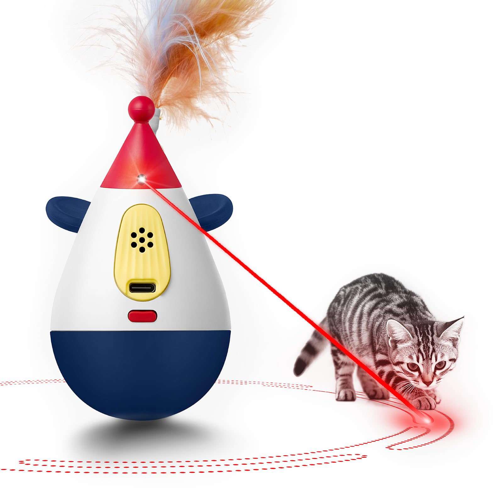 Duepay Laser Cat Toy shows random dots to boost indoor play.