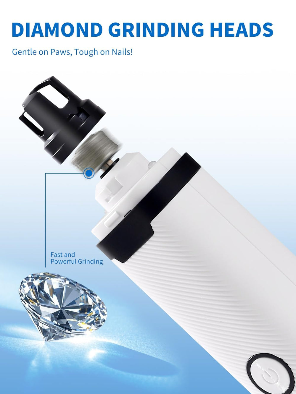 Dukuueie diamond-head dog nail grinder close-up showing precision grinding