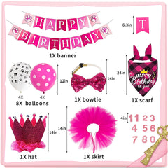 duludulu dog birthday bandana with happy birthday text for festive photos