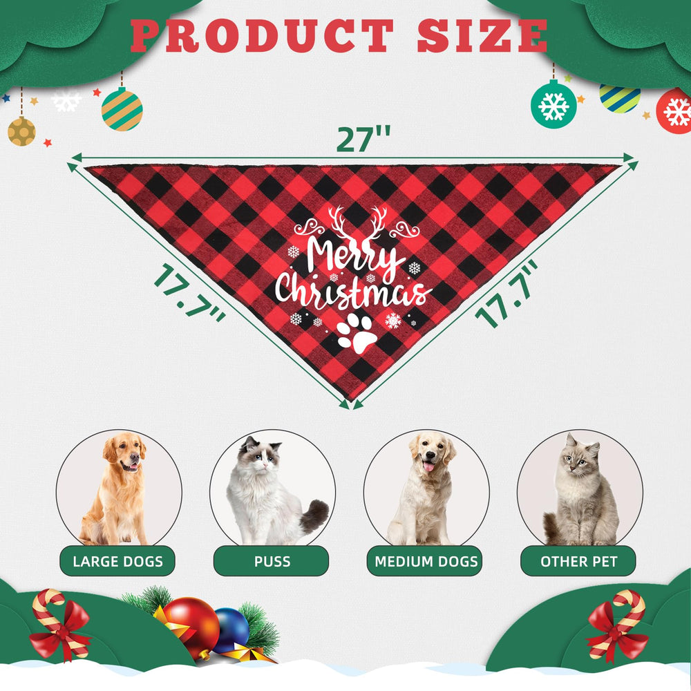 duludulu Merry Christmas Dog Bandana back pattern for everyday wear versatility.
