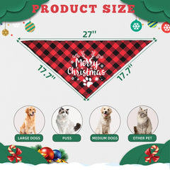 duludulu Merry Christmas Dog Bandana back pattern for everyday wear versatility.