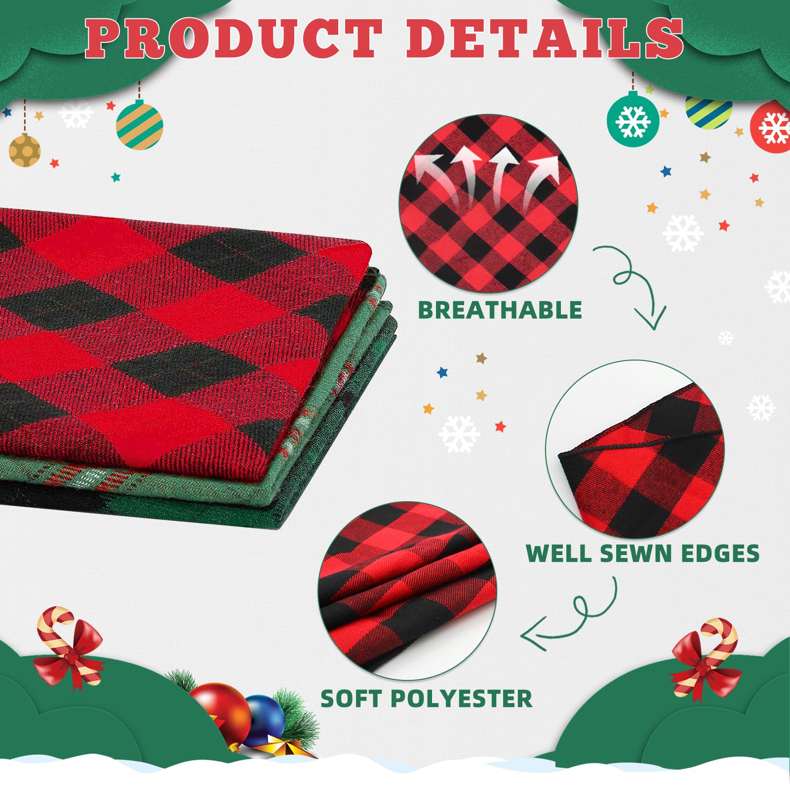 duludulu Merry Christmas Dog Bandana size 26x17 guide for medium to large dogs.