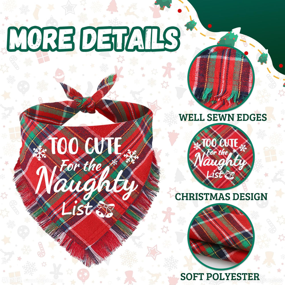 duludulu plaid dog bandana worn during Christmas events adds charm