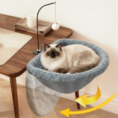 Dulvus Cat Desk Bed foldable design lets your cat rest close while you work