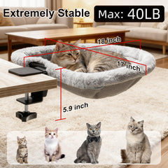 Dulvus Cat Desk Bed heavy-frame 40 lbs provides wobble-free stability