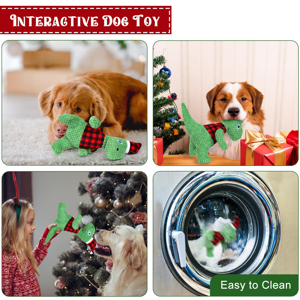 DULZILUZID tug-of-war-ready dinosaur toy engages dogs of all sizes.