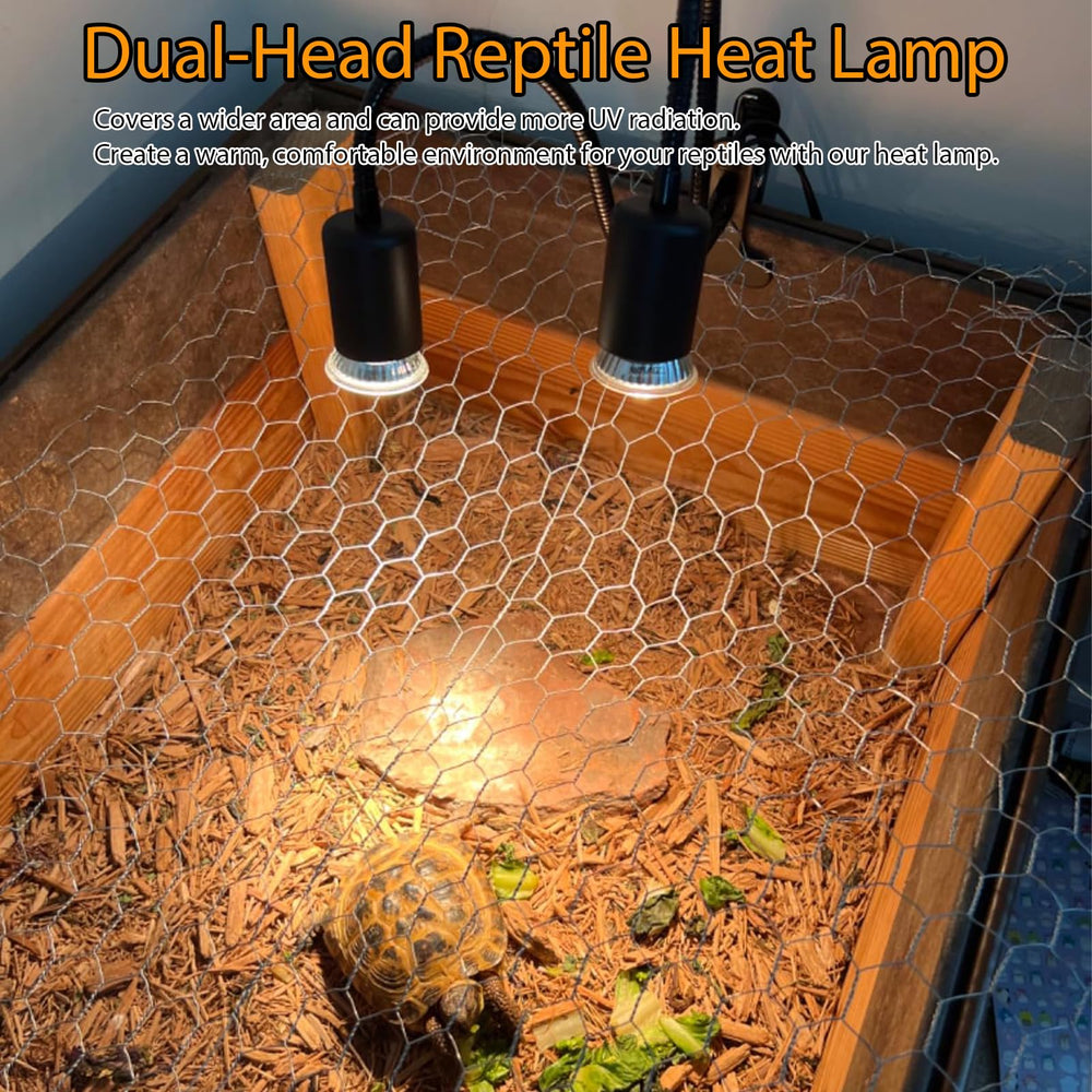 DUMILOO reptile heat lamp clamp securely holds the lamp in place.