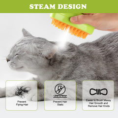 Dumpill Steam Brush with silicone teeth glides smoothly for gentle detangling.