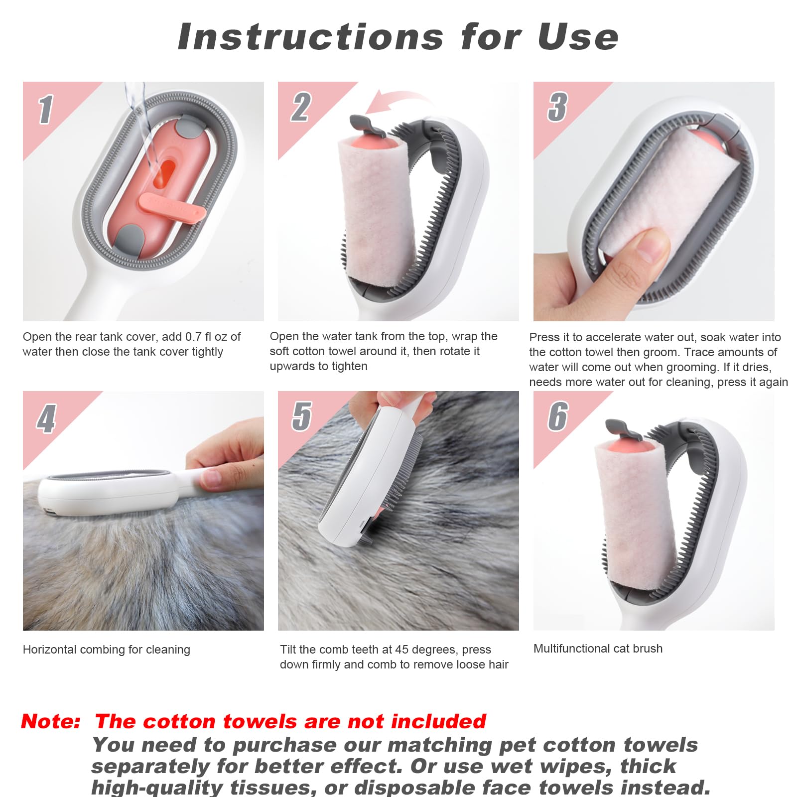 DUMPILL Water Brush with silicone water tank pad and durable teeth for easy detangling.