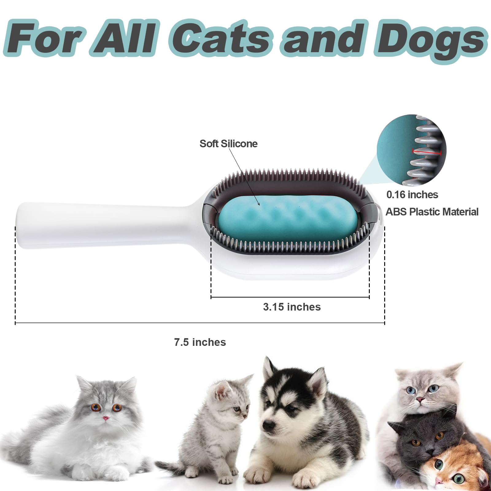 DUMPILL Water Brush size 7.5 inches offers comfortable grip during grooming sessions.