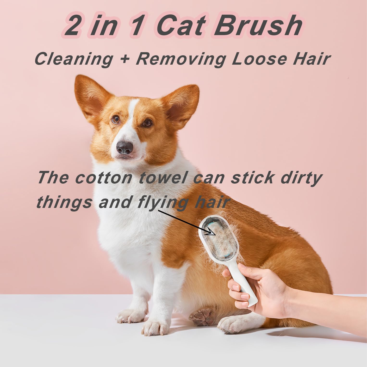 DUMPILL Water Brush teeth-closeup showing ABS teeth gently removing knots from fur.