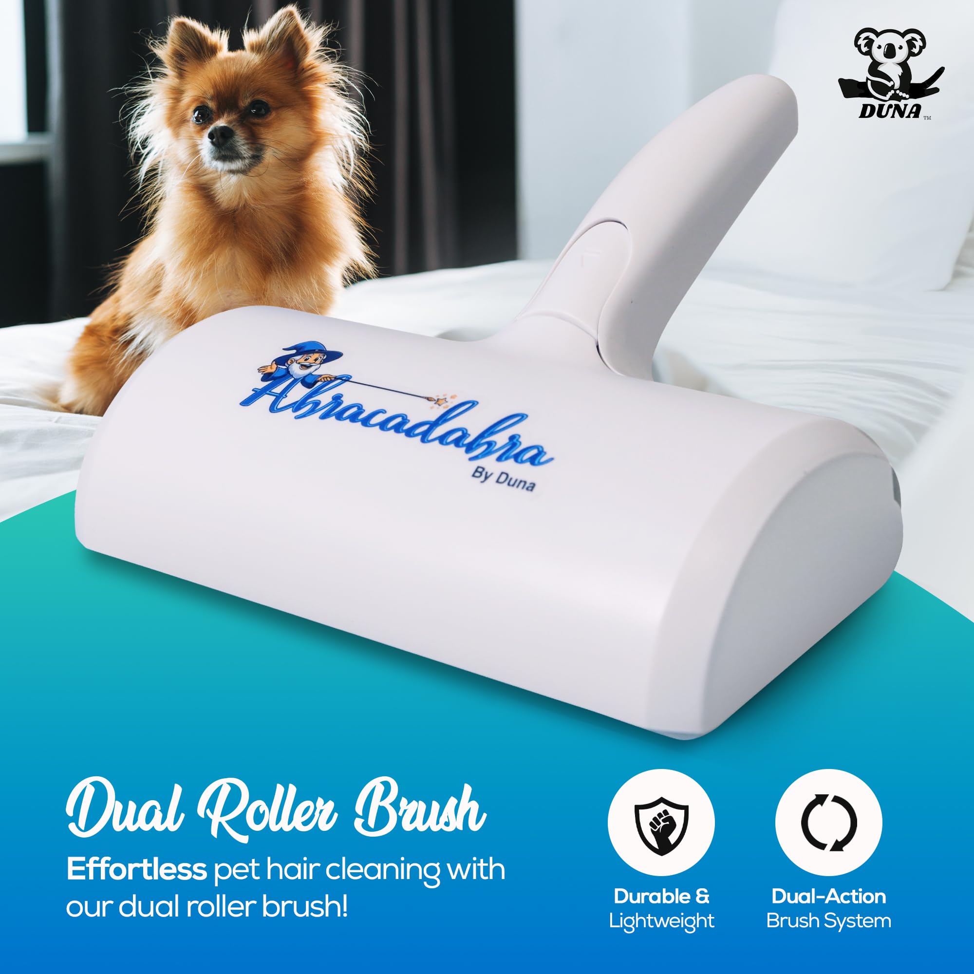 DUNA Abracadabra fabric-safe bristles lift hair without scratching