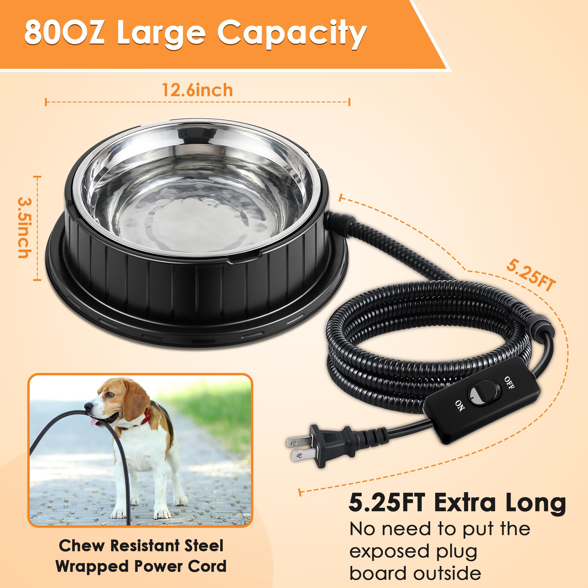 Dunkive chew-resistant-power-cord reduces chews while delivering steady warmth outdoors