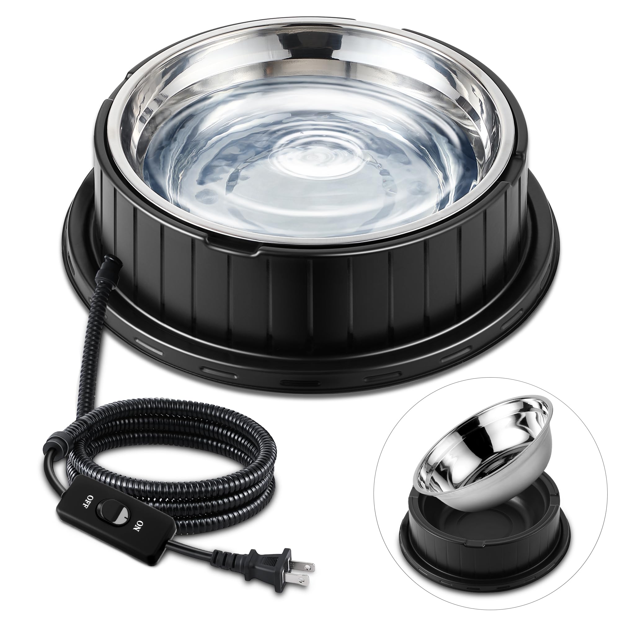 Dunkive heated-water-bowl-outdoor-setup keeps pets hydrated in freezing temps with reliable warmth