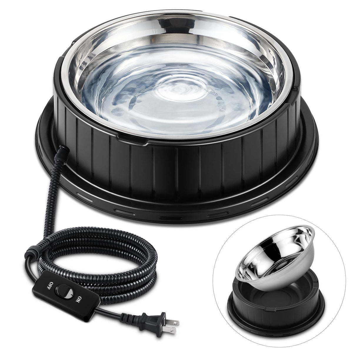 Dunkive heated-water-bowl-outdoor-setup keeps pets hydrated in freezing temps with reliable warmth