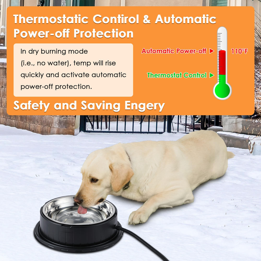 Dunkive stainless steel inner-bowl highlights easy cleaning and hygienic water for pets