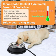 Dunkive stainless steel inner-bowl highlights easy cleaning and hygienic water for pets