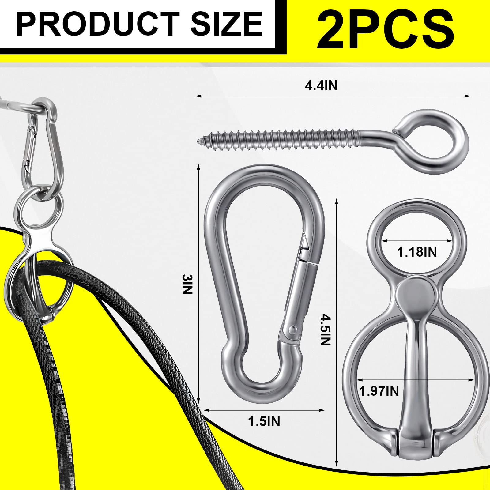 Dunzy eye bolt closeup highlighting secure mounting and smooth threading for quick setup