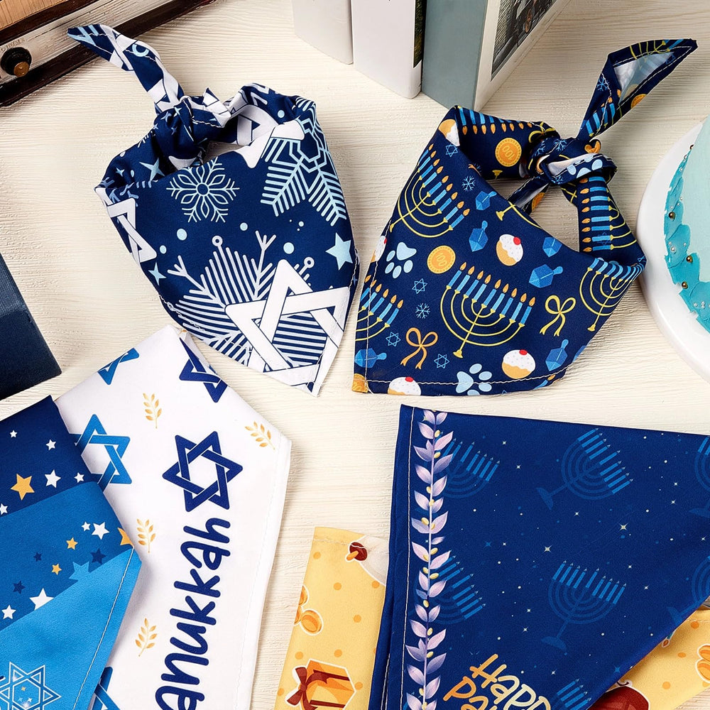 Dunzy Hanukkah dog bandana colorful patterns for versatile outfits