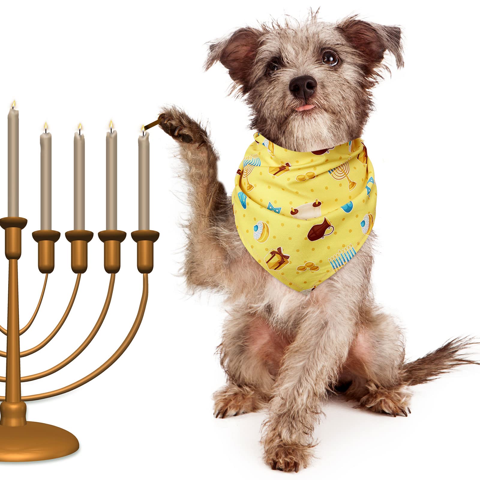 Dunzy Hanukkah dog bandana easy care washable for reuse