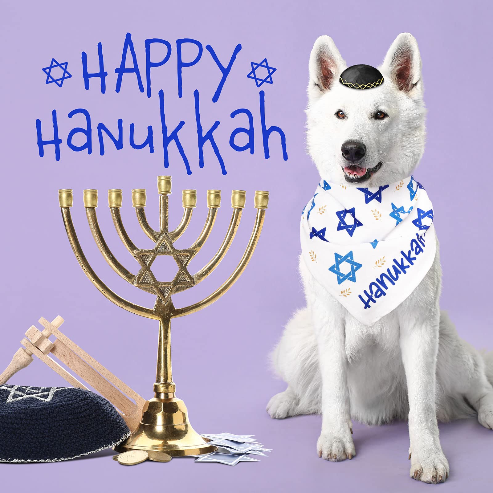 Dunzy Hanukkah dog bandana soft polyester for breathable wear